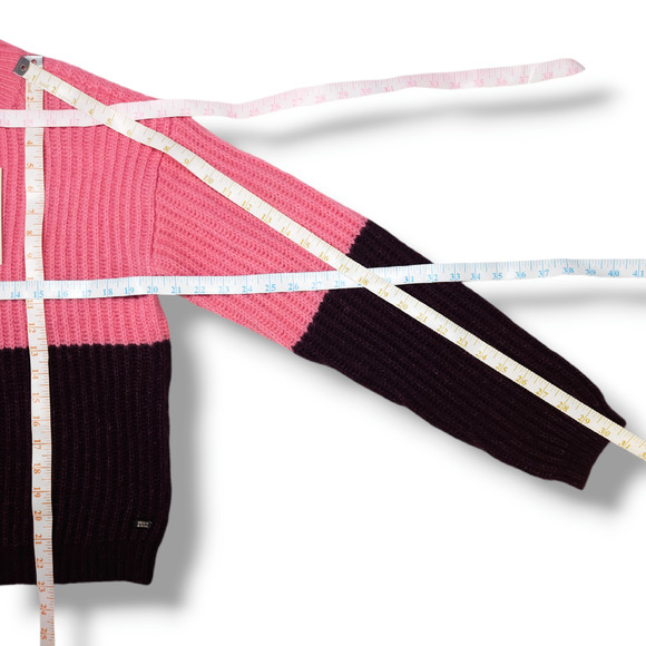 NWT Scotch & Soda Color Block Sweater Wool Alpaca Blend Sz. L [10] Pink Burgundy - Picture 8 of 9